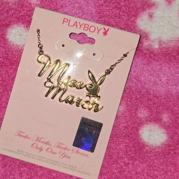 Vintage Playboy Playmate Gold Necklace- Miss March - Picture 2 of 4